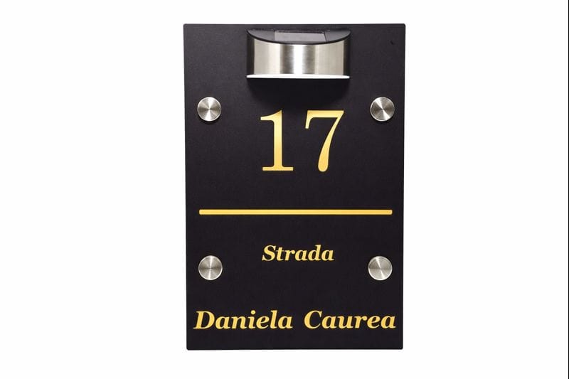 Numar De Casa Personalizat Cu Lampa Solara
