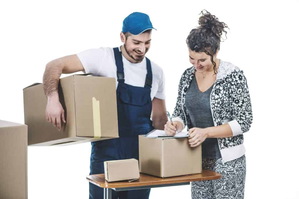 Movers packing boxes for a move in Chamberlain.