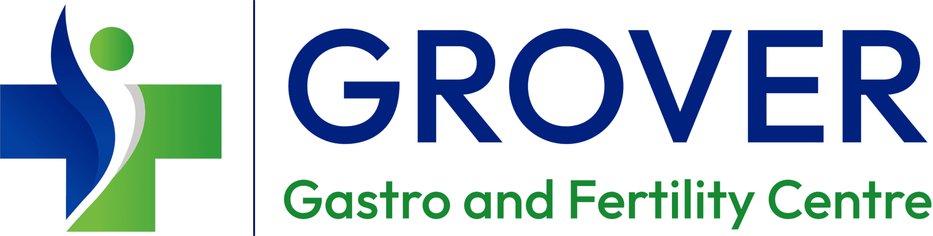 Grover Gastro and Fertility Centre logo with medical symbol and text.