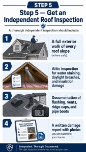 GRT Roofing explains how to get an independent roof inspection, showing four key steps in a simple, easy-to-understand way.