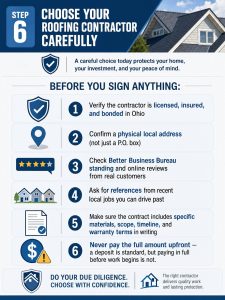 GRT Roofing’s infographic shares six easy tips to help you pick a reliable roofing contractor for your home.