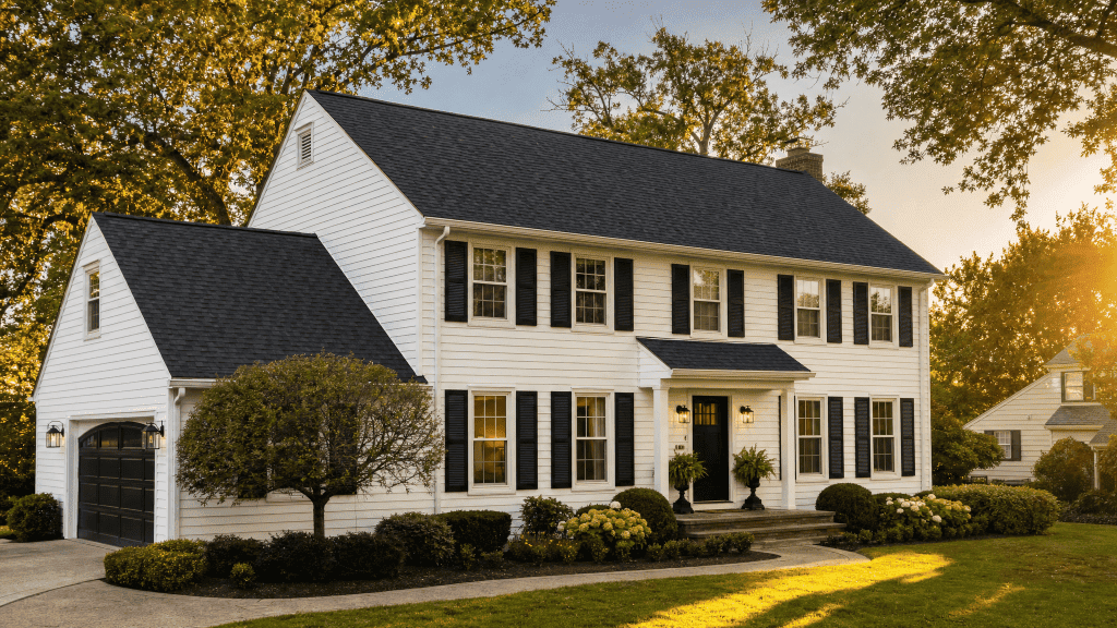 A GRT Roofing home looks welcoming and well-kept, showing expert roofing in a comfortable neighborhood setting.