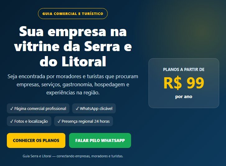 Anuncie no Guia Serra e Litoral – Plano Presença.