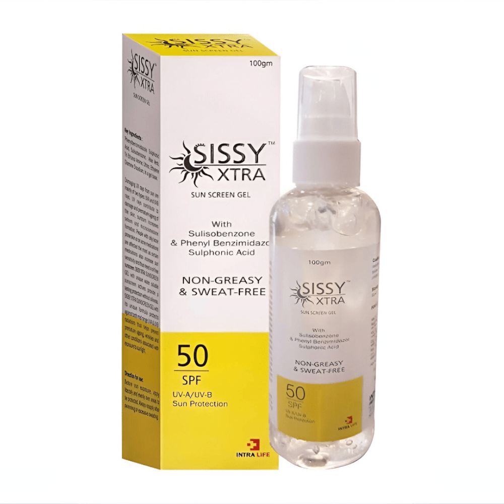 Sissy Xtra Sunscreen Gel SPF 50 100g – Non-Greasy & Sweat-Free UV Protection