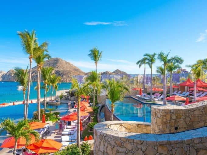 Hacienda Oceanfront Villa With Pool, Palm Trees, And Cabo San Lucas Views.