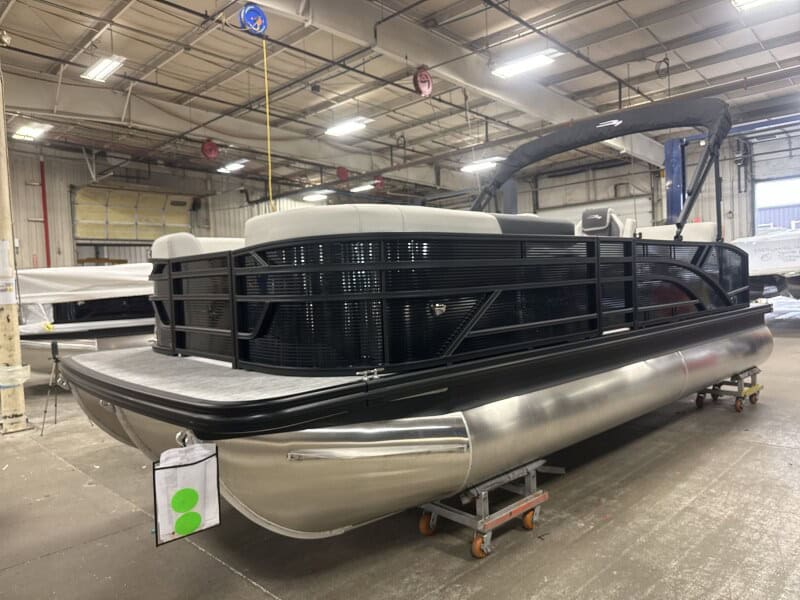 New Bennington 22 S1-SSB pontoon boat displayed at Hall's Sport Center.
