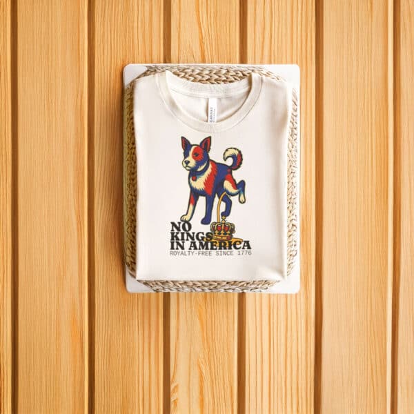 Anti-Authoritarian-Patriotic-Protest-Tee,-No-Kings-in-America-T-Shirts
