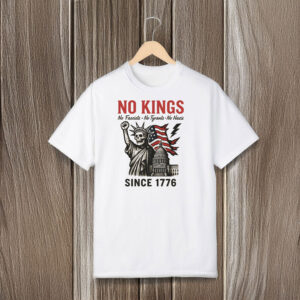 Anti-Authoritarian-Patriotic-Tee,-Retro-No-Kings-Since-1776-Shirt