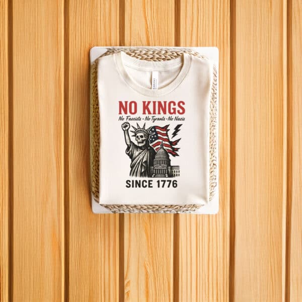 Anti-Authoritarian-Patriotic-Tee,-Retro-No-Kings-Since-1776-Shirts