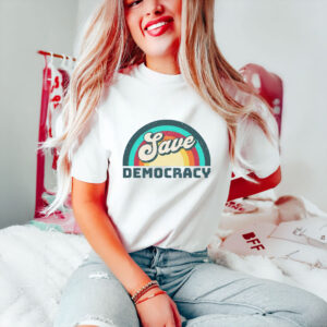 Anti-Trump-Shirt,-Retro-Save-Democracy-Shirt-usa
