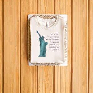 Broken-America-Immigration-Protest-Tee,-Statue-of-Liberty-Quote-T-Shirts