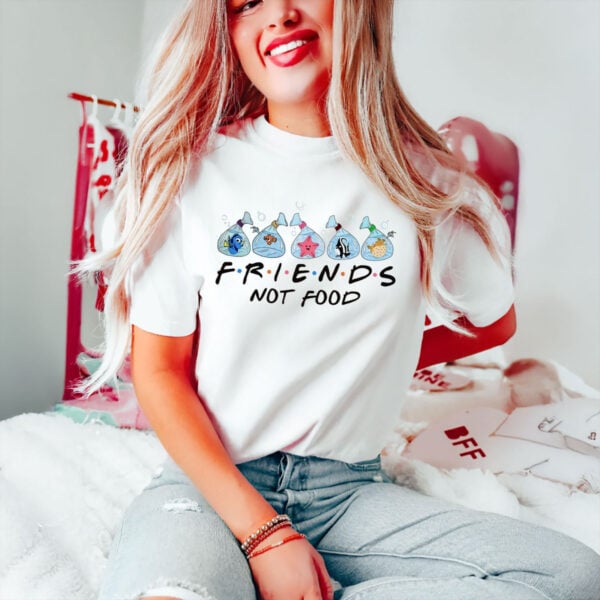Cute Finding Nemo Vegan Tee, Fish Are Friends Not Food Shirt - Image 4