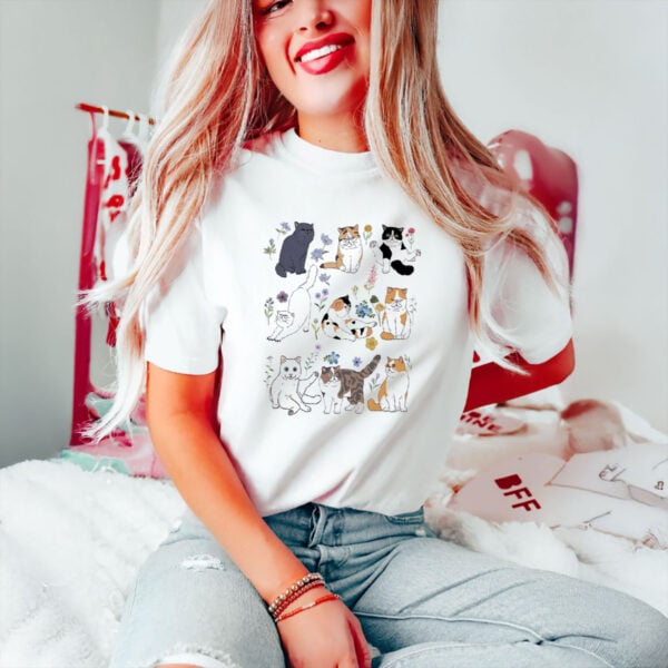 Cute-Floral-Kittens-Protest-Youth-Tee,-Subtle-Anti-Trump-Cat-T-Shirt