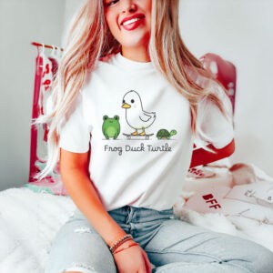 Cute-Political-Cartoon-Tee,-Frog-Duck-Turtle-(FDT)-Activist-T-Shirt