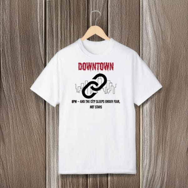 Downtown-Protest-Graphic-Tee,-Urban-Dystopia-Design,-Locked-Down-Not-by-Choice-T-Shirt