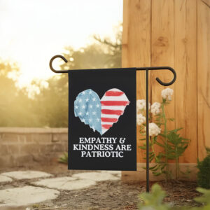 Empathy-and-Kindness-Garden-Banner,-Kindness-Patriotic-4th-of-July-Flag-usa