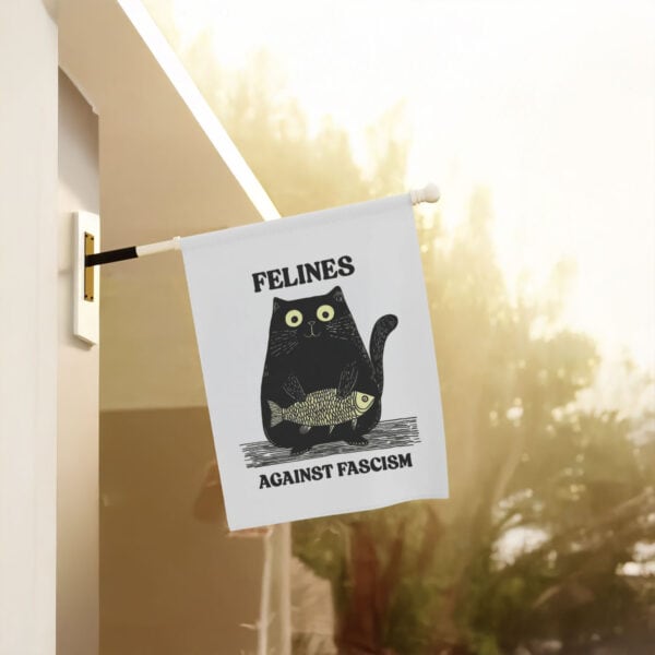 Felines-Against-Fascism-Banner,-Anti-Fascist-Garden-Flag-for-Cat-Lovers