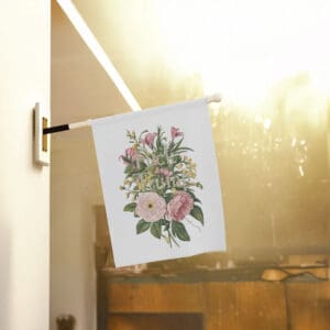 Floral-Political-Protest-Garden-Banner,-Subtle-Fuck-Trump-Flag