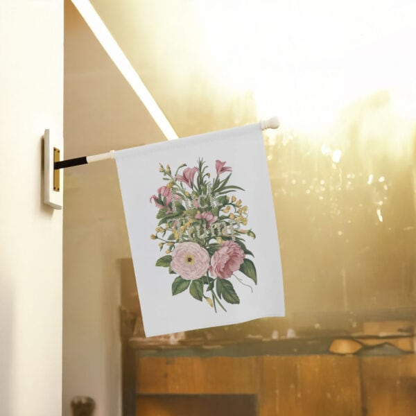 Floral-Political-Protest-Garden-Banner,-Subtle-Fuck-Trump-Flag