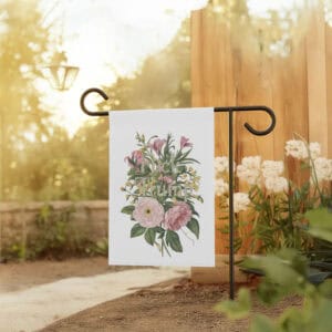 Floral-Political-Protest-Garden-Banner,-Subtle-Fuck-Trump-Flag-us