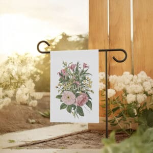 Floral-Political-Protest-Garden-Banner,-Subtle-Fuck-Trump-Flag-usa