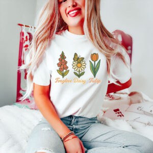 Foxglove-Daisy-Tulip-Botanical-Tee,-Subtle-Floral-Anti-Trump-T-Shirt