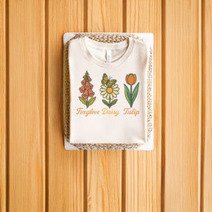 Foxglove-Daisy-Tulip-Botanical-Tee,-Subtle-Floral-Anti-Trump-T-Shirts