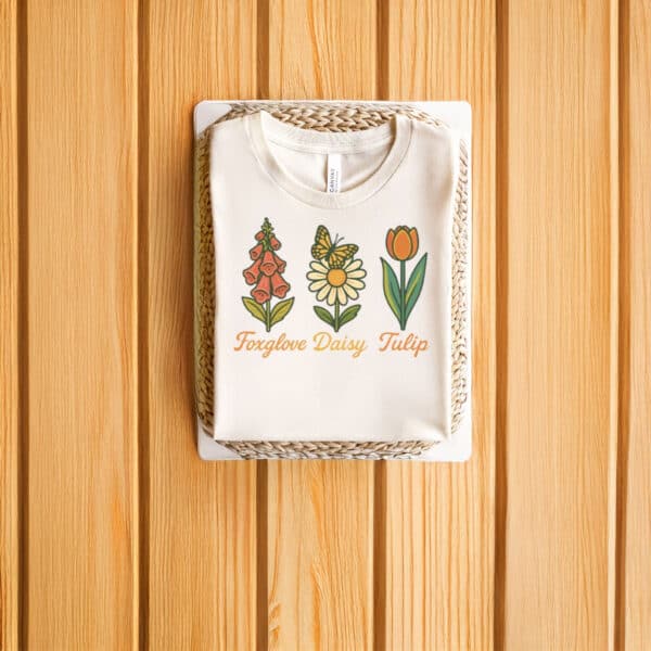 Foxglove-Daisy-Tulip-Botanical-Tee,-Subtle-Floral-Anti-Trump-T-Shirts