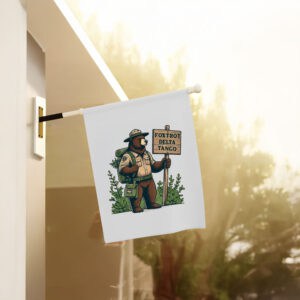 Foxtrot-Delta-Tango-Political-Garden-Banner,-Resist-Bear-Anti-Trump-Flag-us