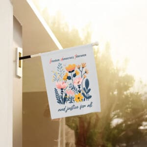 Freedom-Democracy-Tolerance-Garden-Flag,-Floral-Subtle-FDT-Flag-us