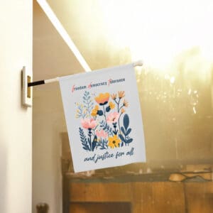 Freedom-Democracy-Tolerance-Garden-Flag,-Floral-Subtle-FDT-Flag-usa