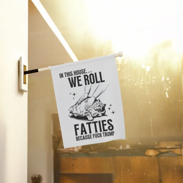 Humorous-Political-Garden-Banner,-Funny-Cat-Anti-Trump-Flag
