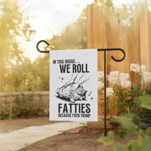 Humorous-Political-Garden-Banner,-Funny-Cat-Anti-Trump-Flag-us