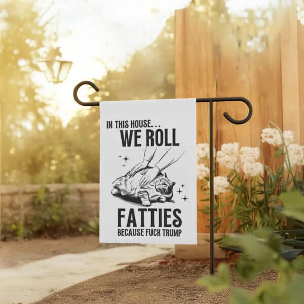 Humorous-Political-Garden-Banner,-Funny-Cat-Anti-Trump-Flag-us