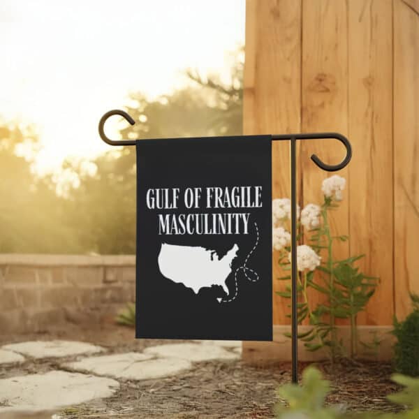 Humorous-Political-Garden-Banner,-Funny-Gulf-of-Mexico-Flag