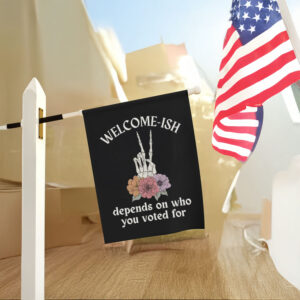 Humorous-Political-Statement-Tee,-Welcome-ish-Funny-House-T-Shirt-usa