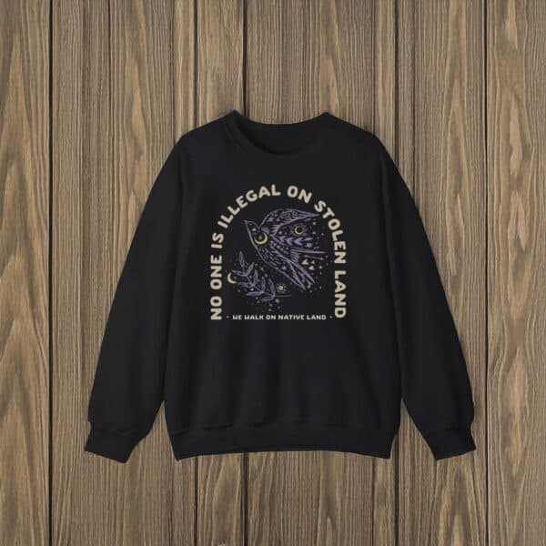Indigenous-Solidarity-&-Immigration-Justice-Tee,-No-One-Is-Illegal-on-Stolen-Land-T-Shirt-us