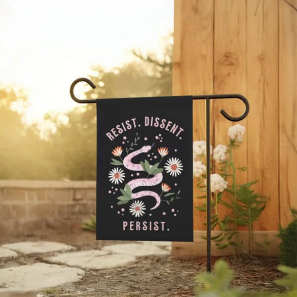 Inspirational-Activist-Garden-Flag,-Resist-Dissent-Persist-Flag