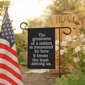 Inspirational-Quote-Garden-Flag,-The-Greatness-of-a-Nation-Flag-us