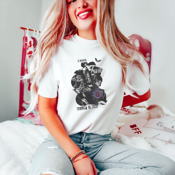 Kpop-BTS-Inspired-Fan-Tee,-J-Hope-“Killin’-It-Girl”-Collage-T-Shirt