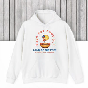 Land-of-the-Free-Hotdog-Fireworks-Tee,-Suns-Out-Buns-Out-T-Shirts