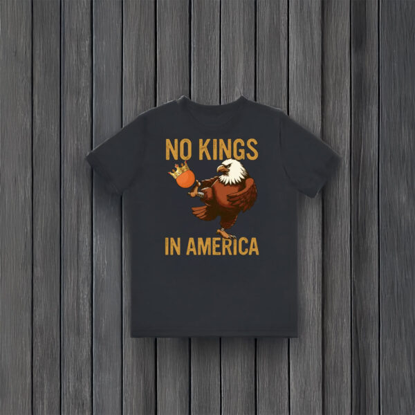 No-Kings-In-America-Eagle-Kick-Anti-Trump-Political-T-Shirt