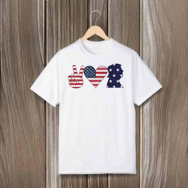 Patriotic-Peace-Love-Trump-Graphic-Tee,-4th-Of-July-Trump-Shirt