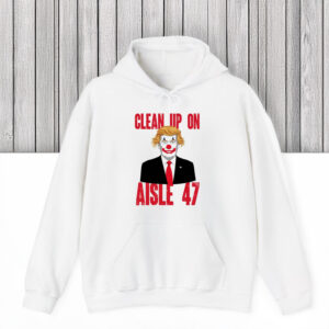 Political-Satire-Trump-Clown-Graphic-Tee,-Clean-Up-On-Aisle-47-T-Shirts