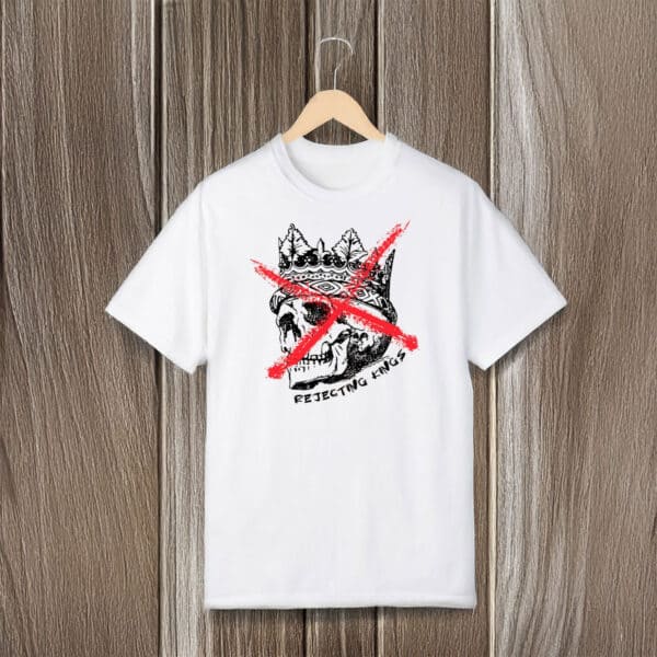 Rejection of Authority Political T-Shirt, Protest Skull Crown Tee