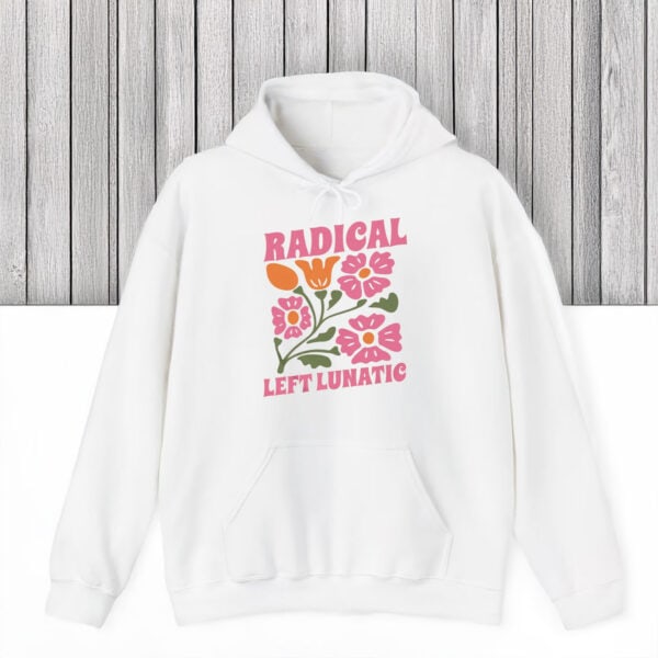 Retro-Floral-Political-Statement-Tee,-Radical-Left-Lunatic-T-Shirts