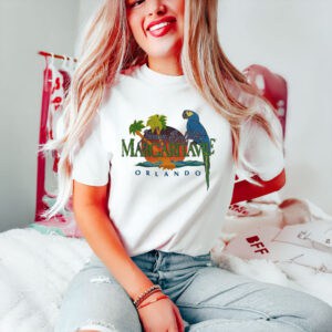 Retro-Florida-Souvenir-Tee,-Vintage-90s-Jimmy-Buffett-Margaritaville-Orlando-T-Shirt