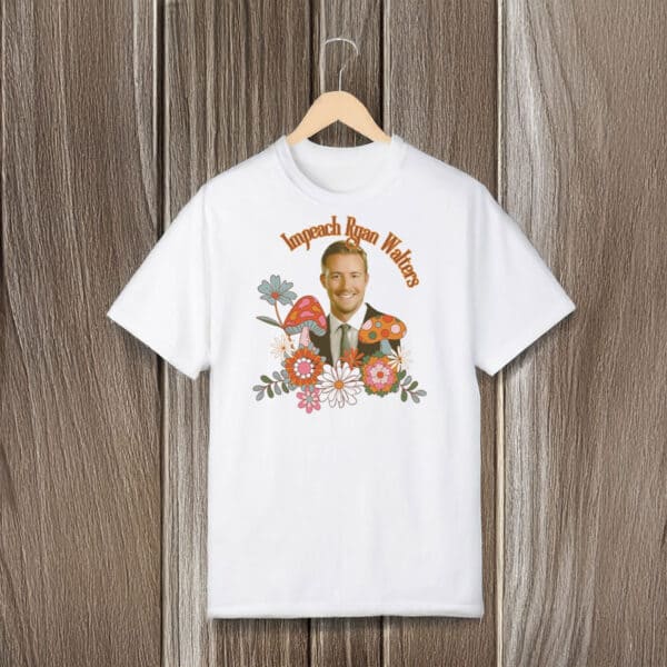 Retro-Hippie-Flowers-&-Mushrooms-Protest-Tee,-Impeach-Ryan-Walters-T-Shirt