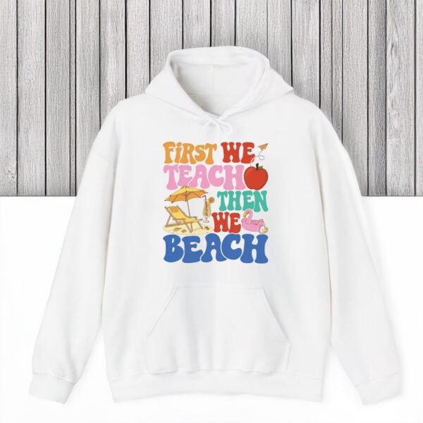 Retro-Teacher-Summer-Break-Vacation-Tee,-First-We-Teach-Then-We-Beach-T-Shirts