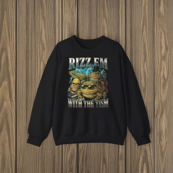 Rizz-Em-With-The-Tism-Funny-Frog-Meme-T-Shirts